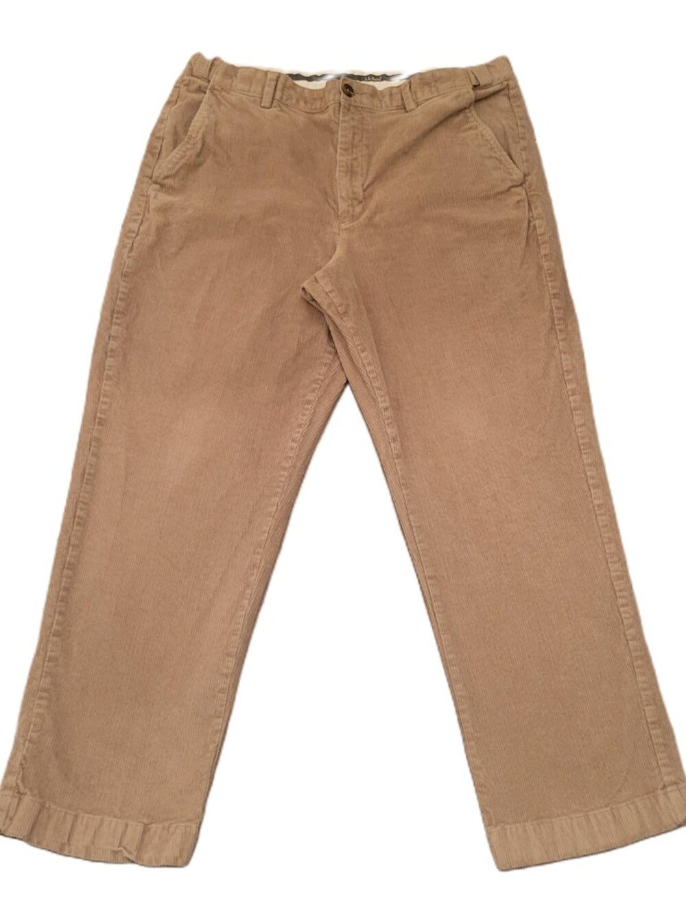 LL Bean Pants Mens 37x29 Tan Khaki Comfort Waist Corduroy Straight Leg Gorpcore